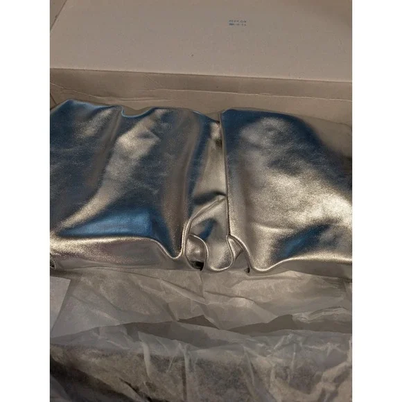 Nine West Women Shoes 8M Amazing Slouchy Point Wedge Heel Boots Silver - Picture 10 of 11